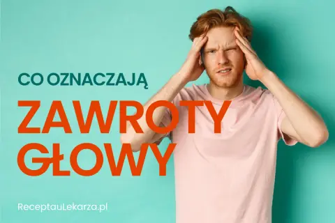 Mężczyzna z rękami na skroniach, cierpiący na zawroty głowy, może to być objaw niskiego ciśnienia.