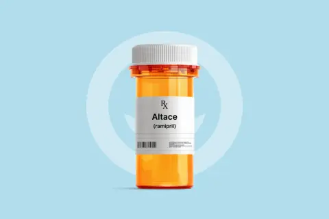Pomarańczowa buteleczka leku z etykietą "Altace (ramipril)". Szukasz tritace zamiennik?