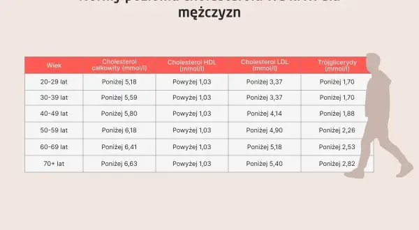 Tabela norm cholesterolu we krwi dla mężczyzn. Sprawdź swój cholesterol czy na czczo jest w normie, analizując wyniki dla różnych grup wiekowych.