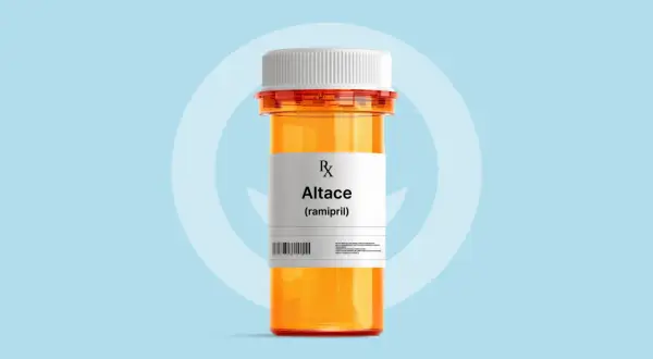 Pomarańczowa buteleczka leku z etykietą "Altace (ramipril)". Szukasz tritace zamiennik?